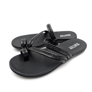 Reaction Kenneth Cole Gia Crystal Strap Sandals Women's Black Size US8.5 EU39.5